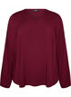 Blouse en viscose avec col en V et ourlet arrondi, Bordeaux, Packshot image number 0