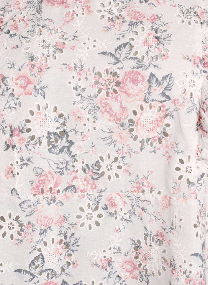 Blouse en coton avec broderie anglaise et volants, Rose poudr&eacute;e, Packshot image number 2