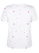 T-shirt en coton biologique avec des cœurs, White Heart Emb., Packshot image number 1