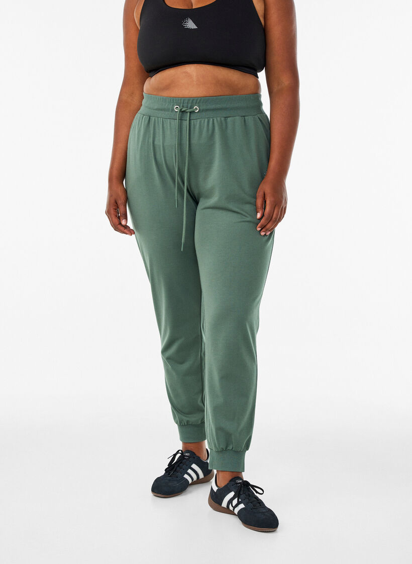 Pantalon de sport ample avec des poches, Vert, Model image number 2