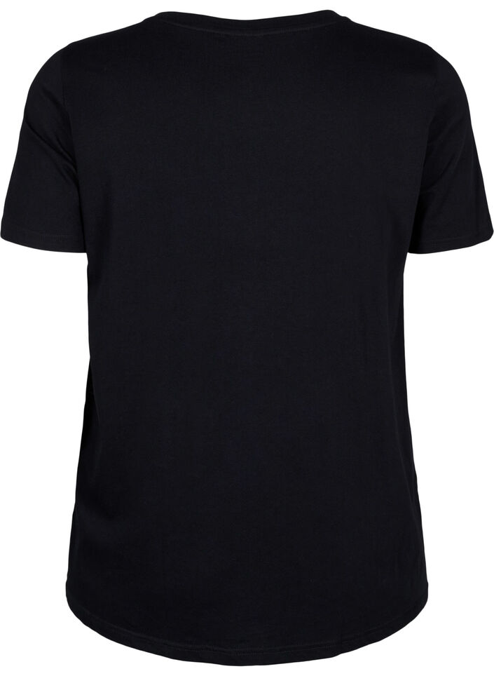 T-shirt avec motif de texte, Black W. Black, Packshot image number 1