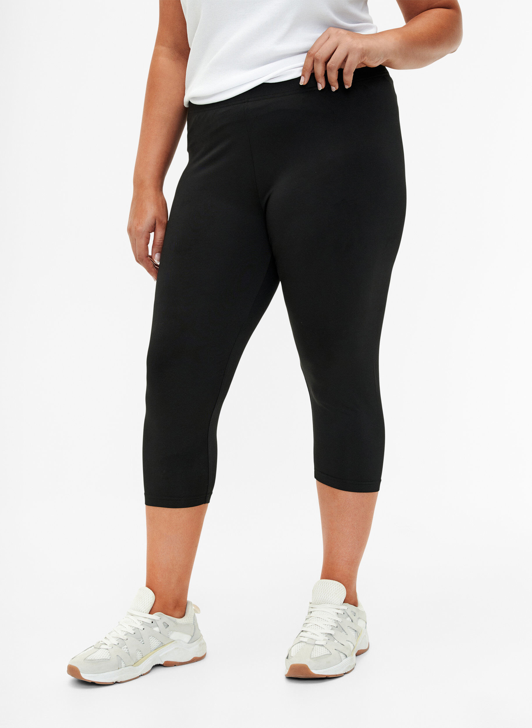 Zizzi 2-pack leggings avec longueur 3/4, Noir, Model image number 0