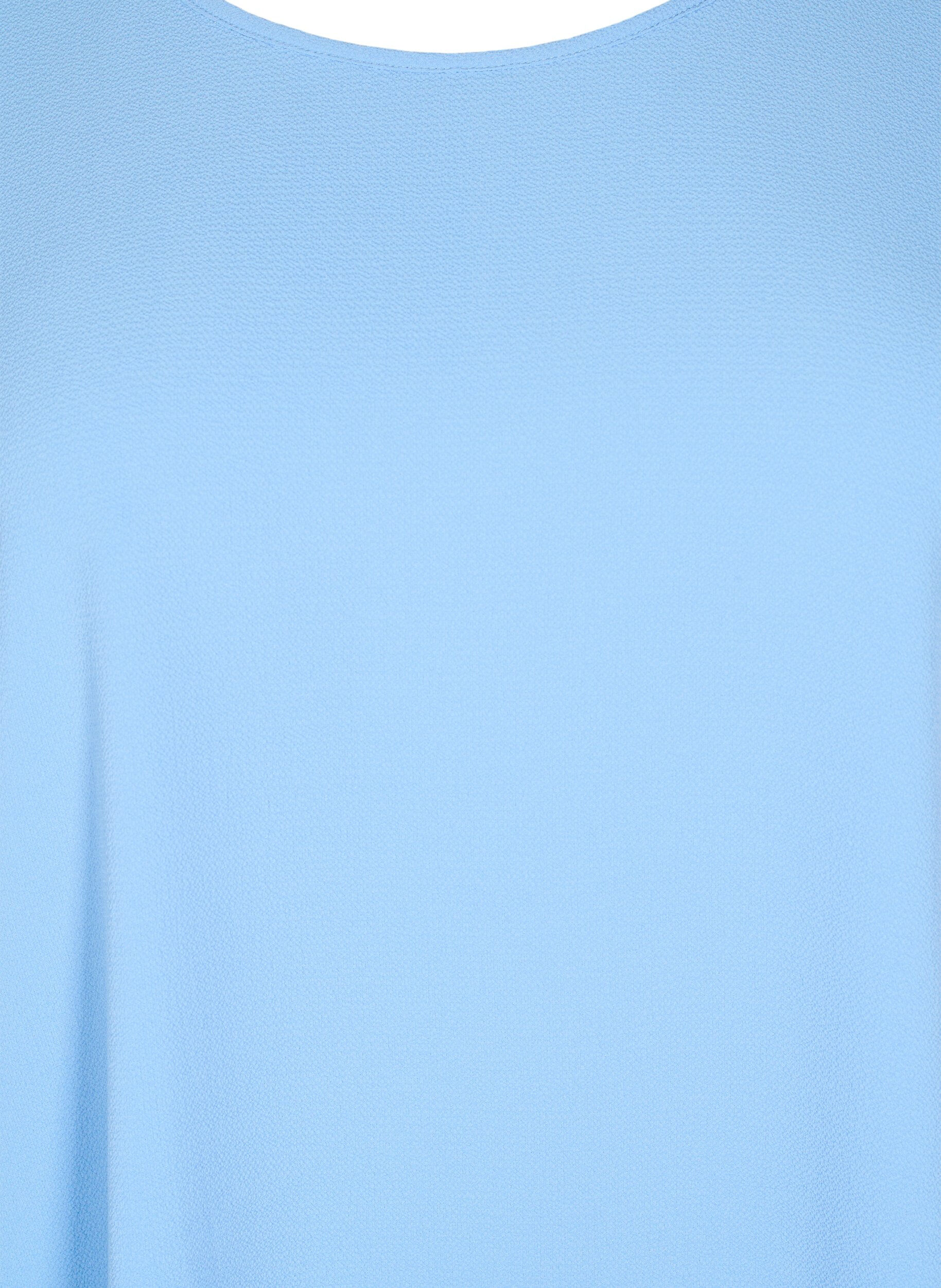 Zizzi Chemisier &agrave; manches courtes et encolure ronde, Bleu Clair, Packshot image number 2