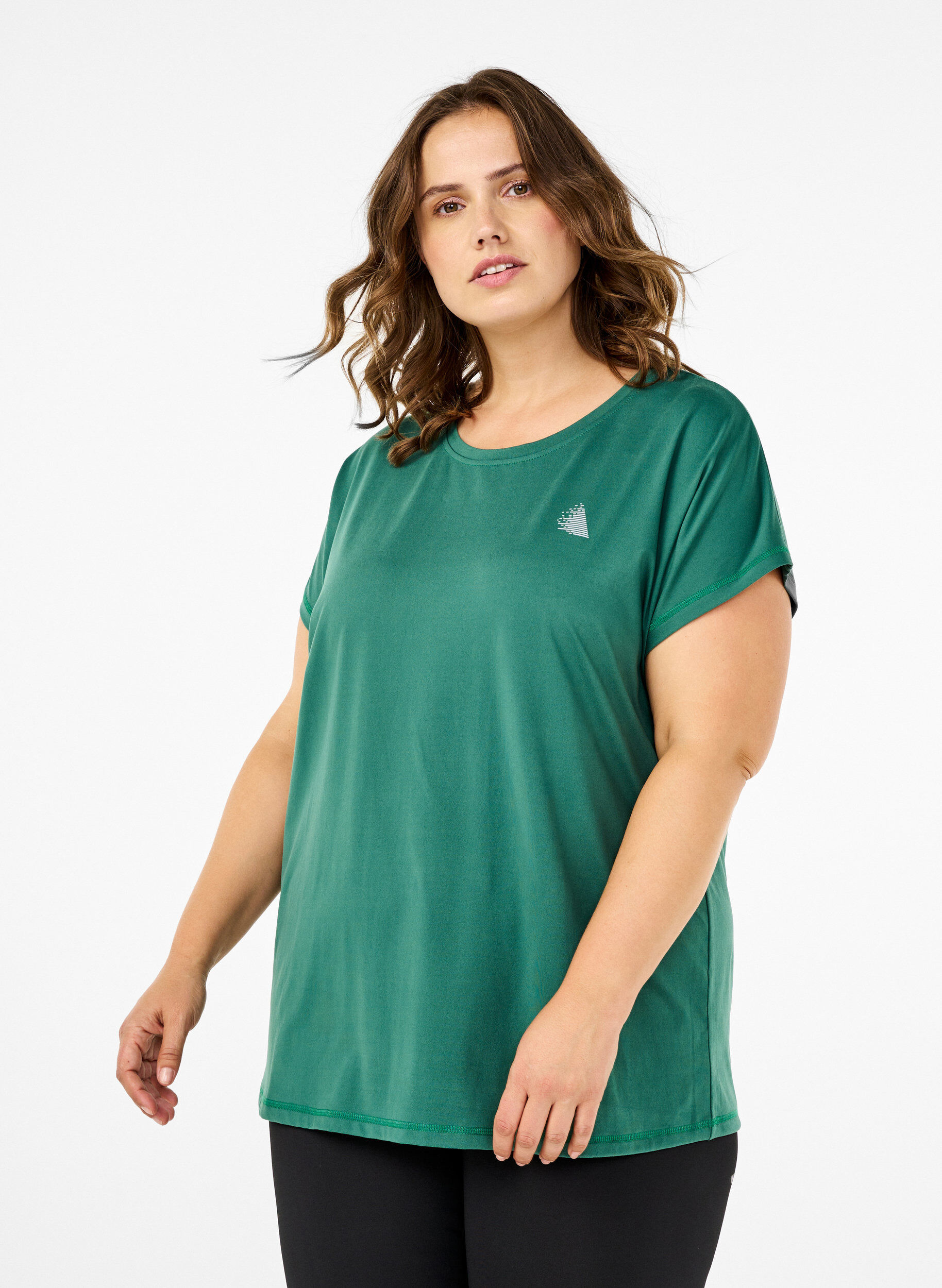 Zizzi T-shirt de sport uni, Vert, Model image number 0