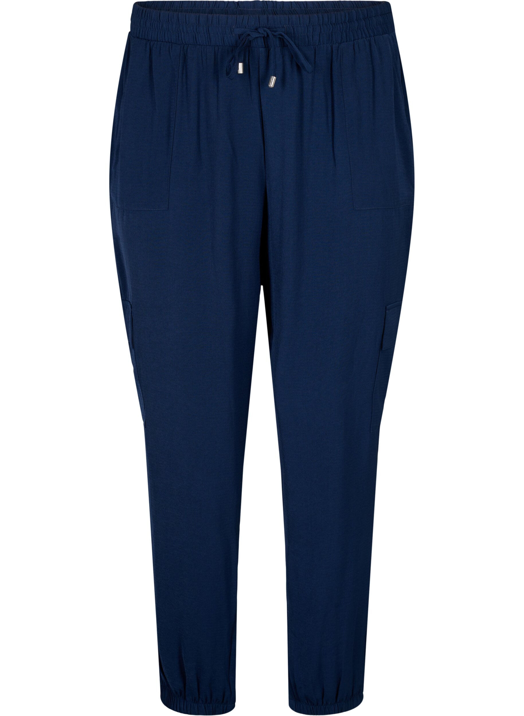 Zizzi Pantalon &agrave; poches cargo, Navy Blazer, Packshot image number 0