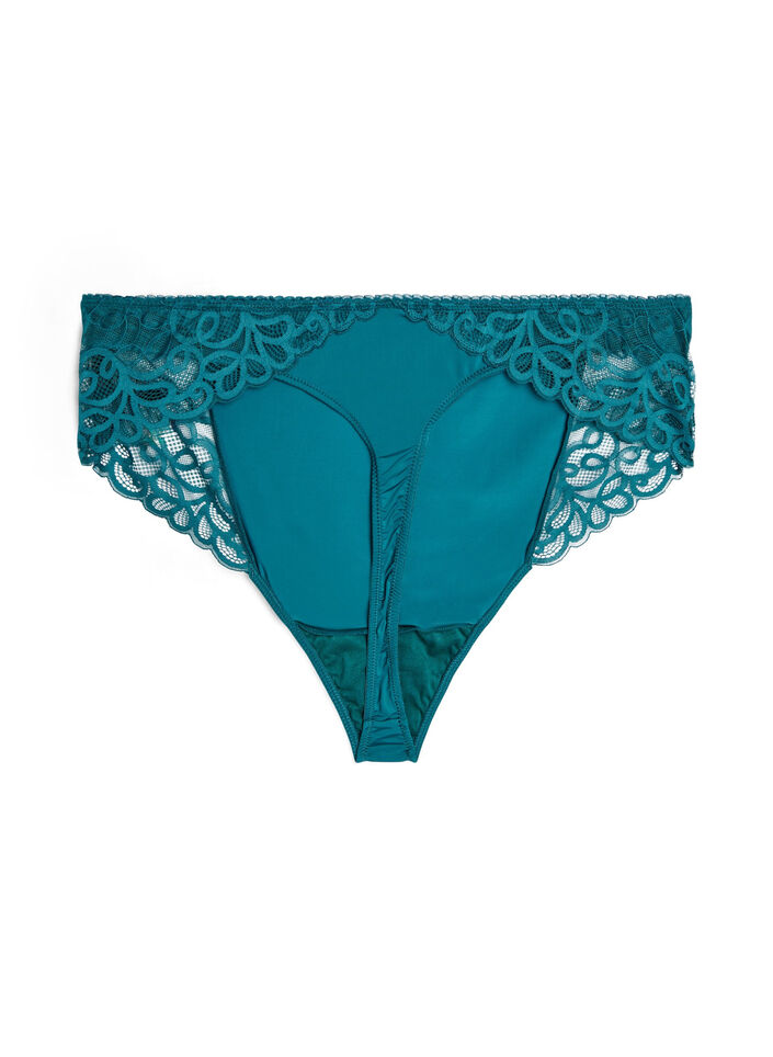 String en microfibre avec dentelle et taille standard, Vert, Packshot image number 1