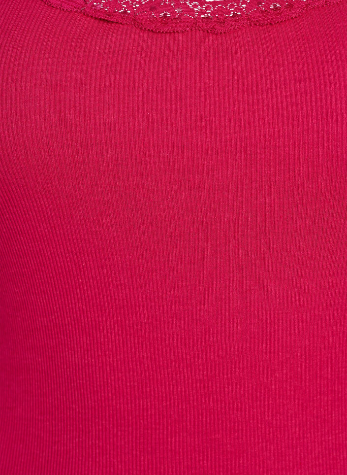 Haut avec bordure en dentelle, Rose, Packshot image number 2