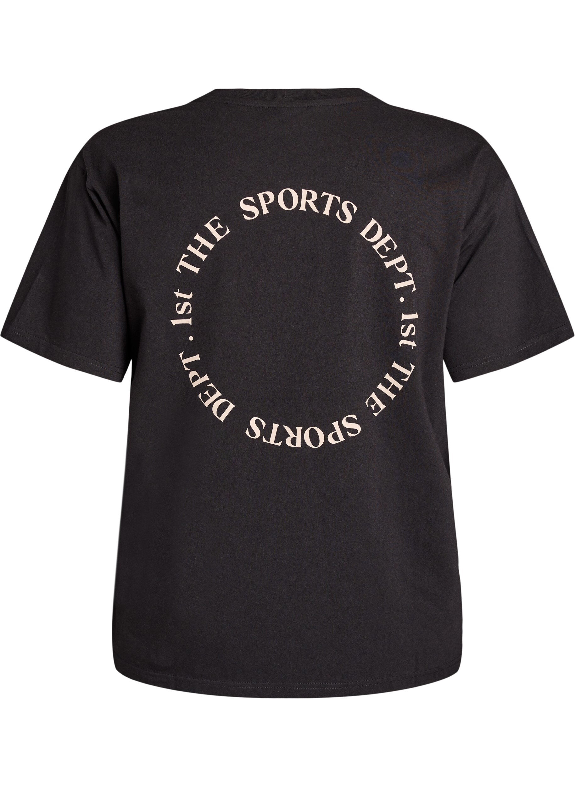 ZizziT-shirt sportif en coton bio, Noir, Packshot image number 1