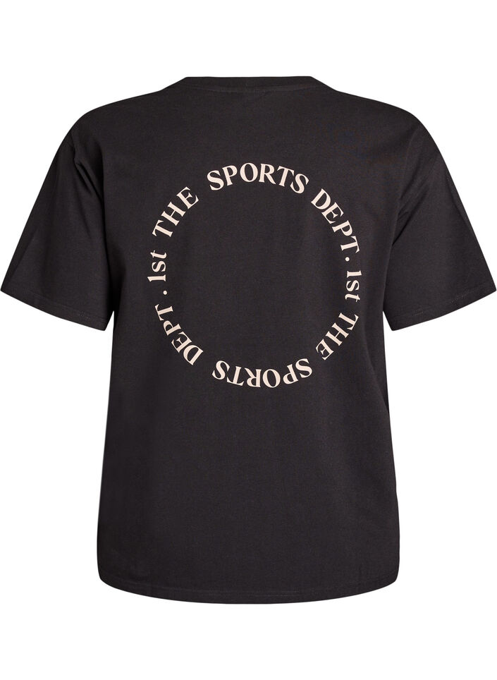T-shirt sportif en coton bio, Noir, Packshot image number 1