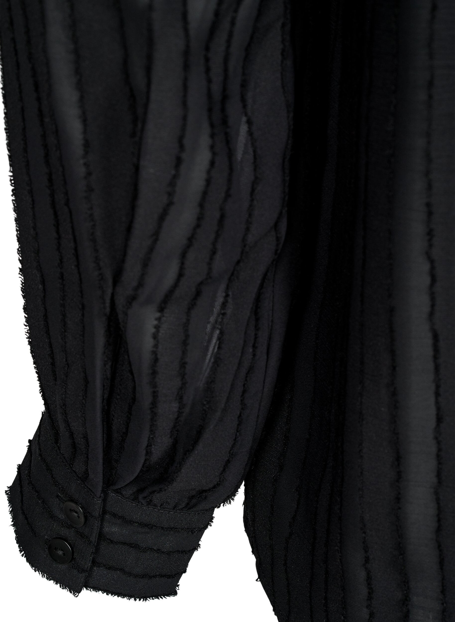 Zizzi Chemisier ray&eacute; &agrave; bandes transparentes, Noir, Packshot image number 3