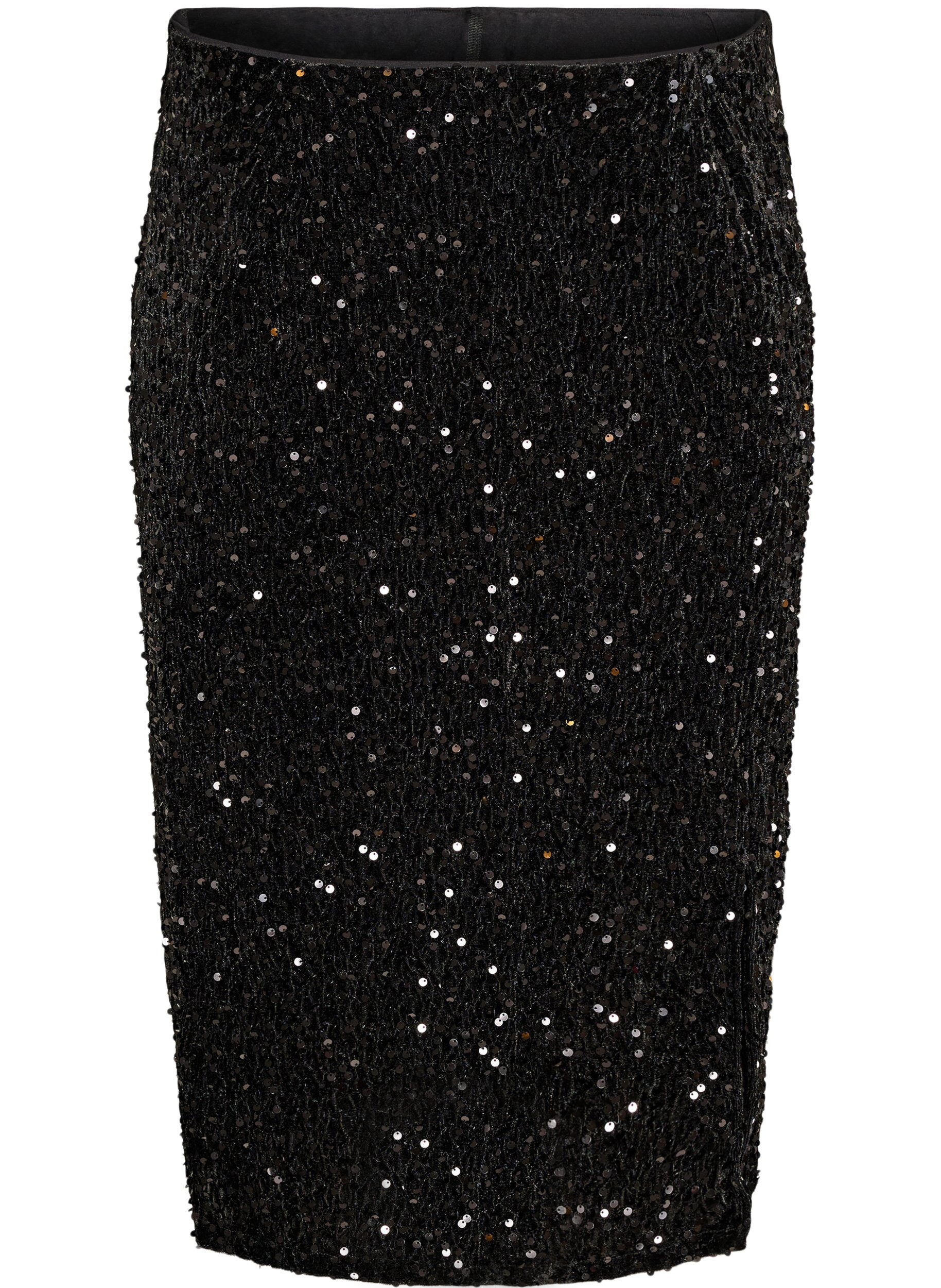 Jupe midi avec sequins et fentes