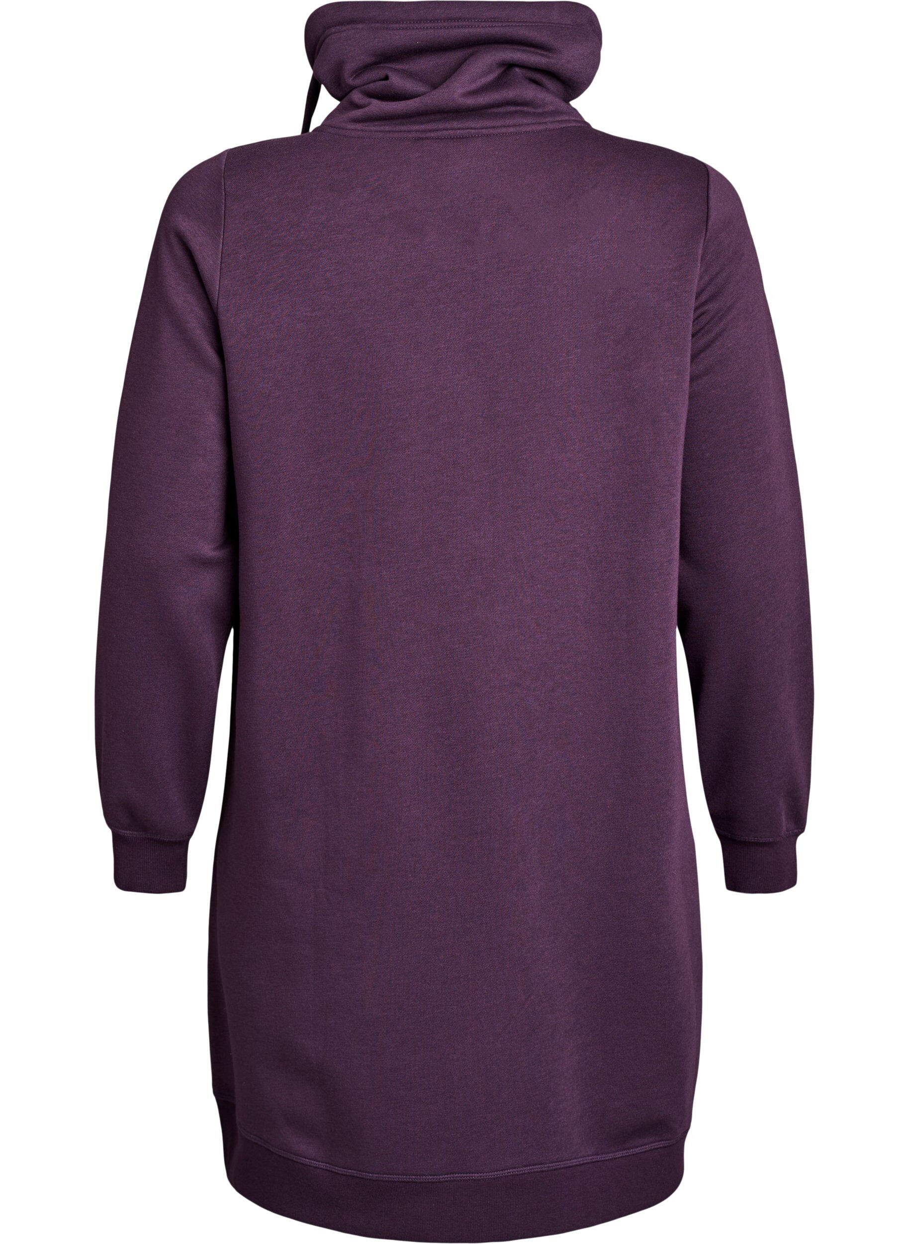 Zizzi Robe sweat-shirt courte &agrave; col montant et poches, Violet, Packshot image number 1
