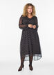 Robe en mousseline &agrave; pois et manches longues, Marron, Model image number 0