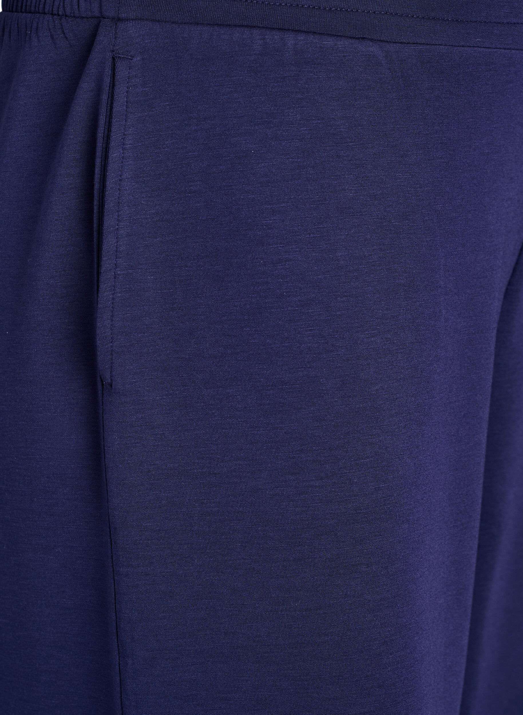 Zizzi Pantalon 7/8 en modal m&eacute;lang&eacute; avec poches, Bleu, Packshot image number 2