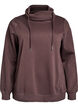 Sweat &agrave; col montant et poches, Marron, Packshot image number 0