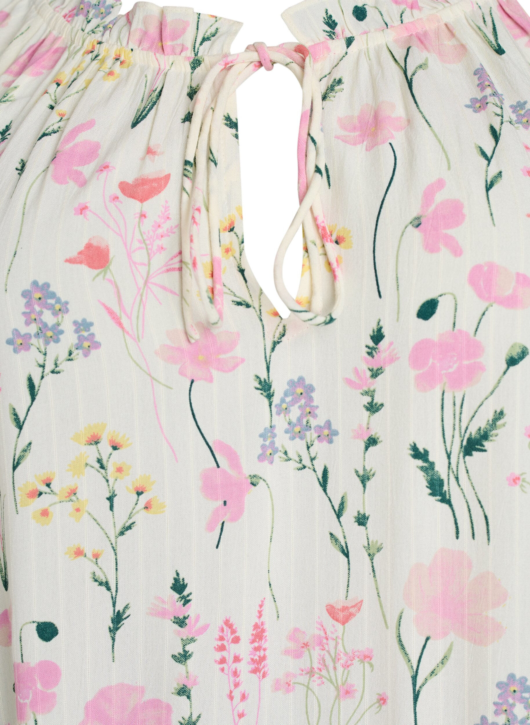 ZizziBlouse en viscose &agrave; fleurs avec manches mi-longues, Vanille, Packshot image number 2