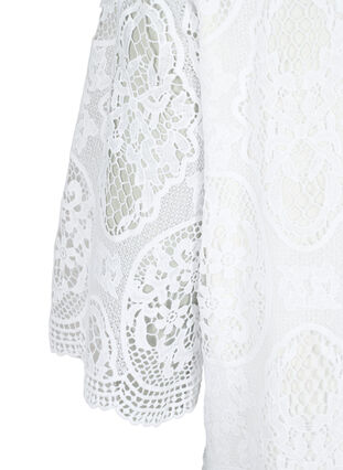 Robe de soirée en dentelle à manches courtes, Bright White, Packshot image number 3