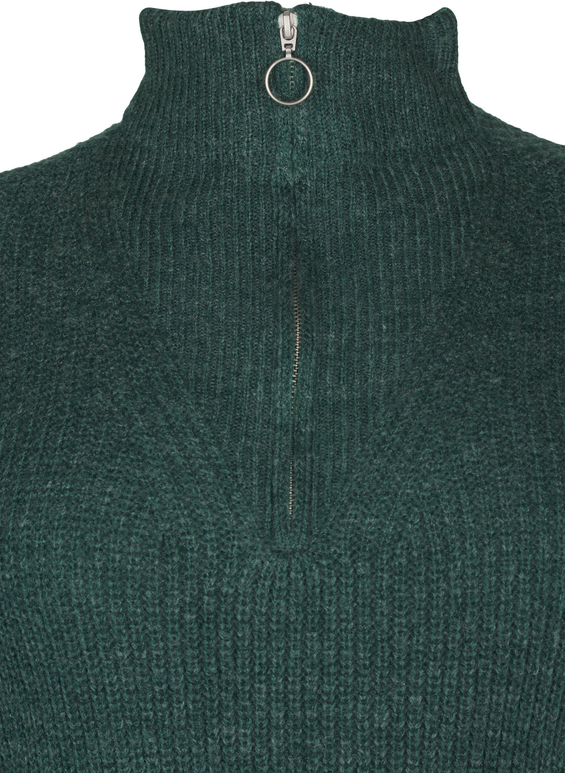 Zizzi FLASH - Robe en tricot avec col montant, Sea Moss Mel., Packshot image number 2