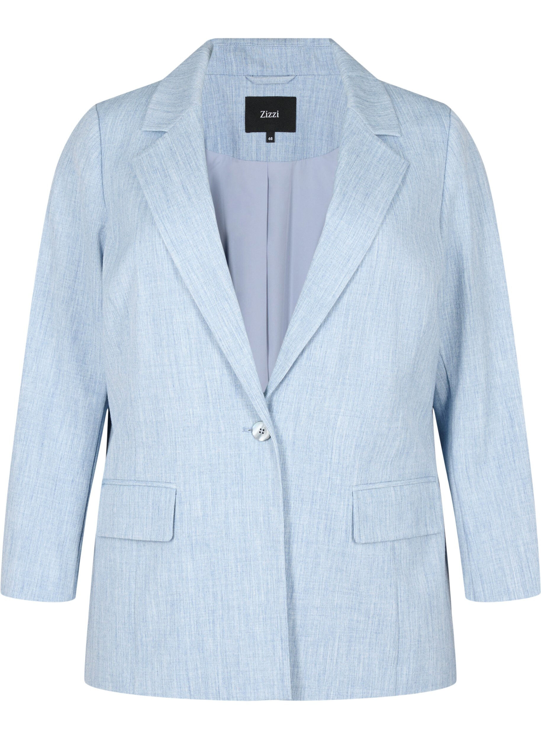 Zizzi Blazer m&eacute;lang&eacute; avec fermeture &agrave; boutons, Infinity , Packshot image number 0