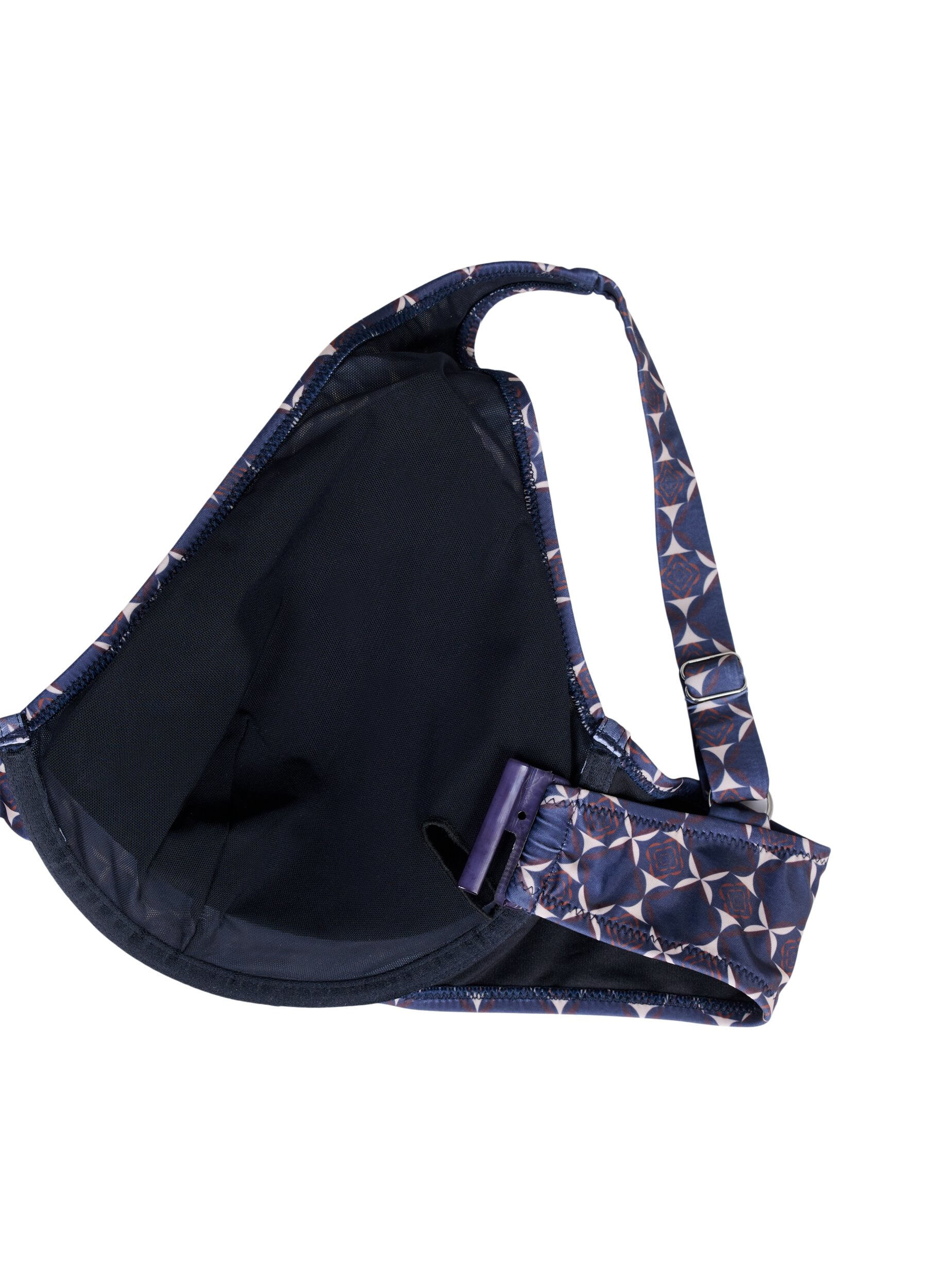 Zizzi Bas de bikini taille haute avec jambe &eacute;chancr&eacute;e, Bleu, Packshot image number 3