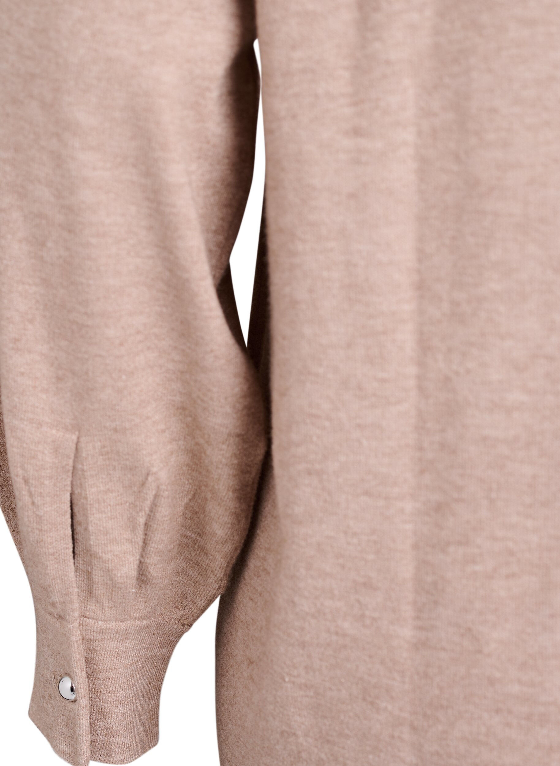 Zizzi Robe courte en maille avec manches raglan, Beige, Packshot image number 3