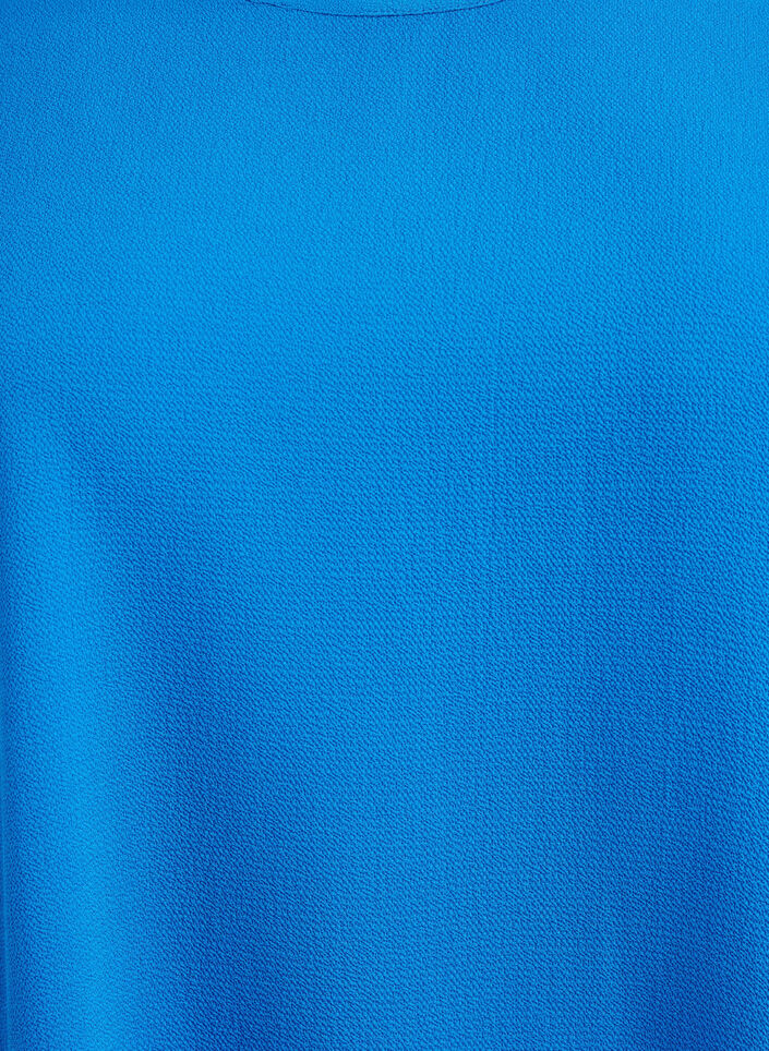 Chemisier &agrave; manches courtes et encolure ronde, Bleu, Packshot image number 2