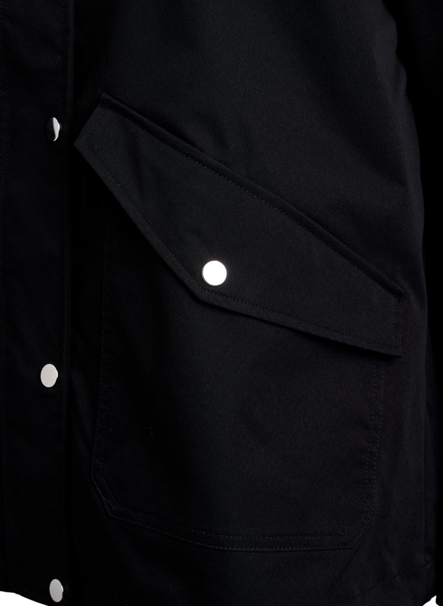 ZizziVeste courte de printemps avec capuche amovible, Noir, Packshot image number 3
