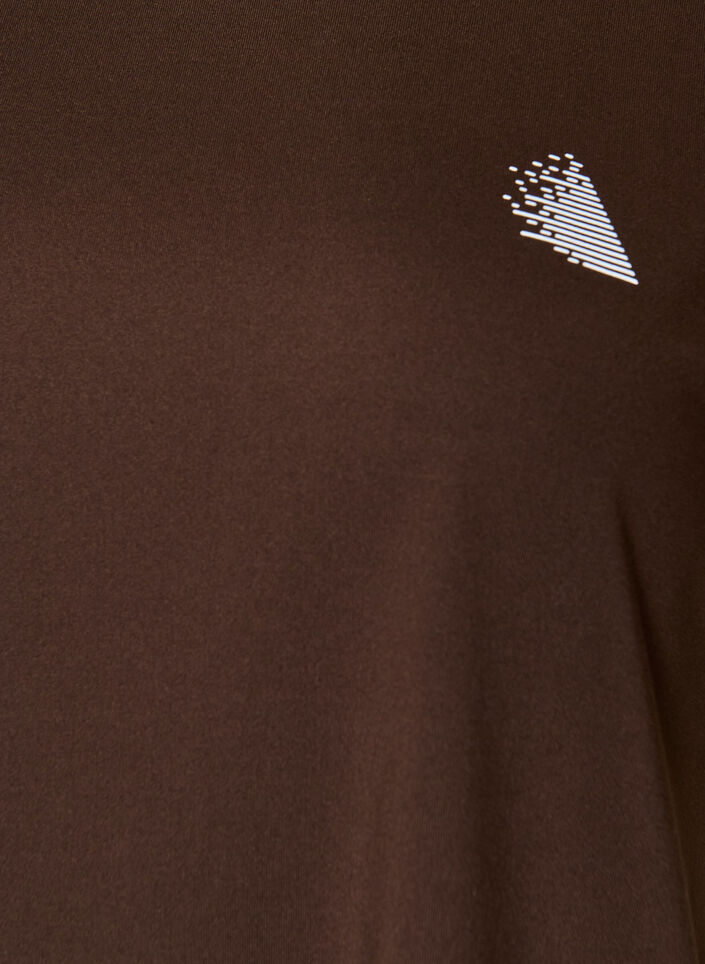T-shirt de sport couleur unie, Marron, Packshot image number 2