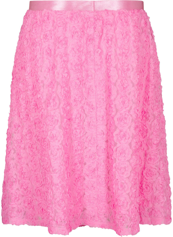 Jupe mi-longue avec fleurs 3D, Dianthus, Packshot image number 1