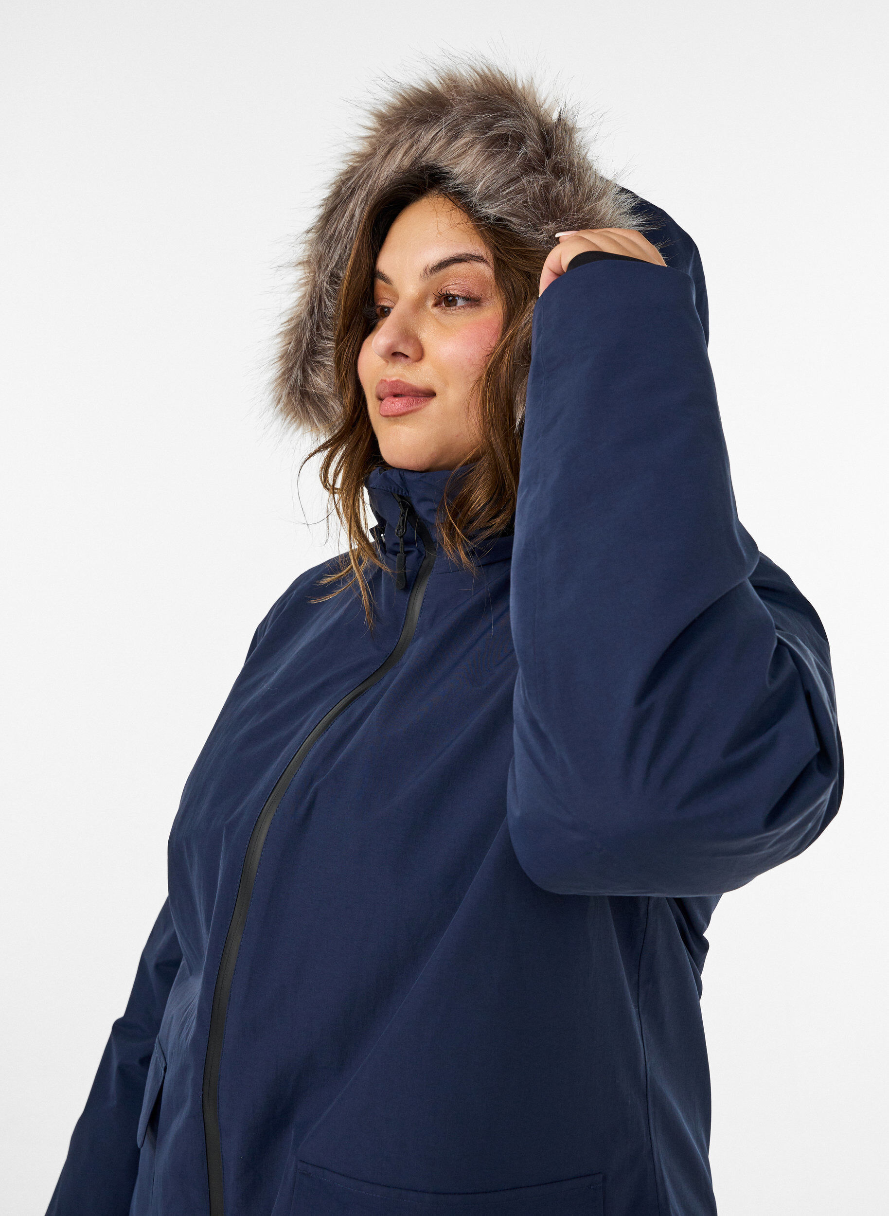 ZizziParka imperm&eacute;able &agrave; capuche, Bleu, Model image number 3