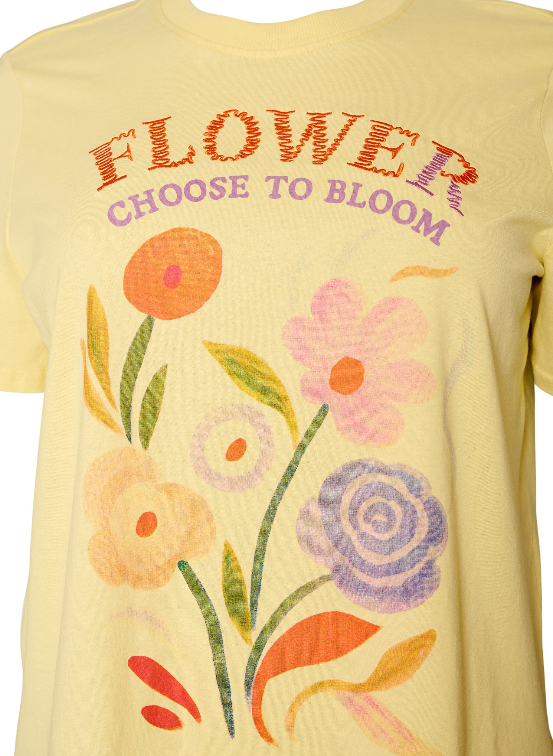 ZizziT-shirt en coton avec imprim&eacute;, Jaune clair, Packshot image number 2