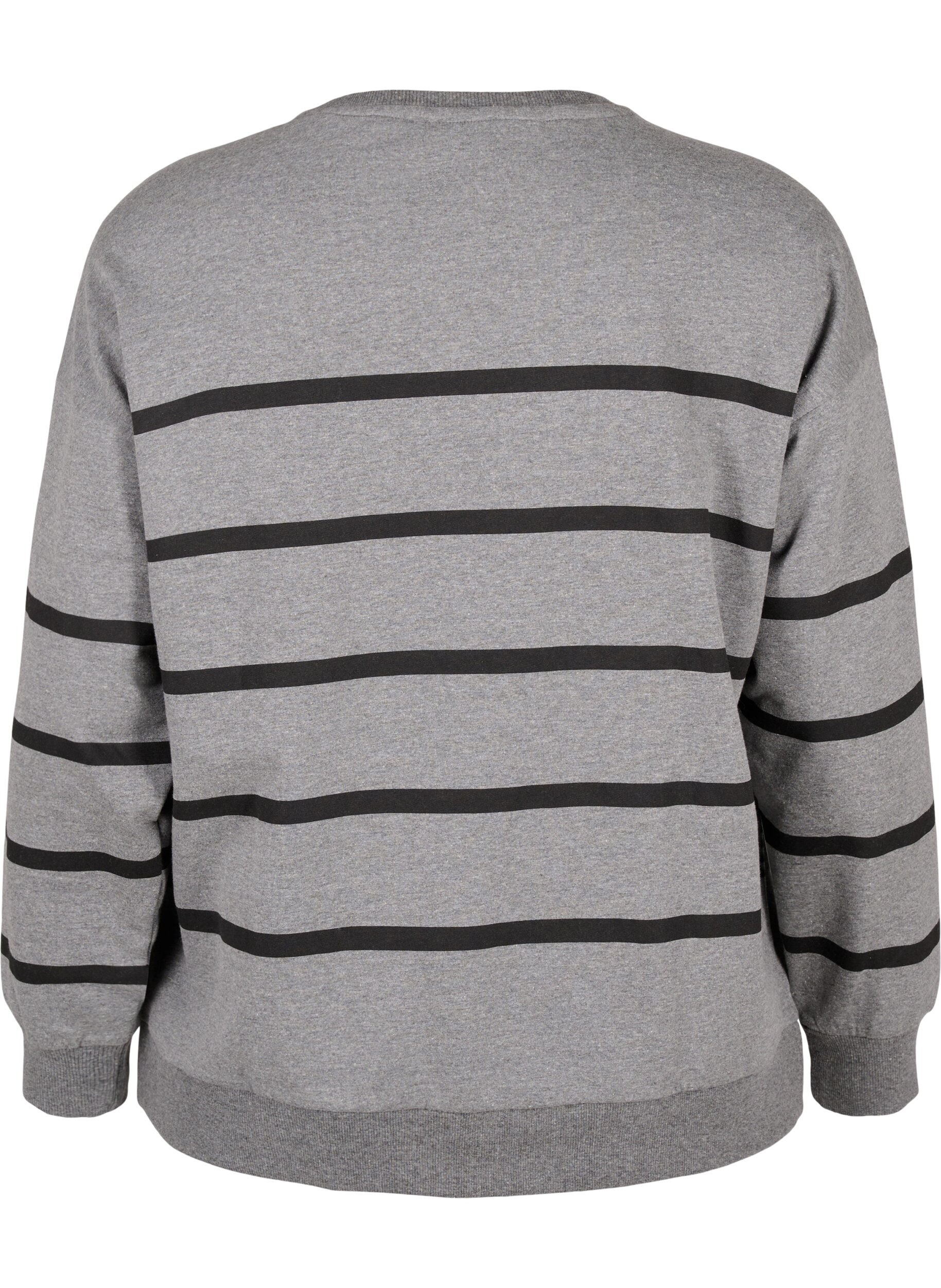 Zizzi Sweat-shirt &agrave; rayures, MGM w. Black Stripe, Packshot image number 1