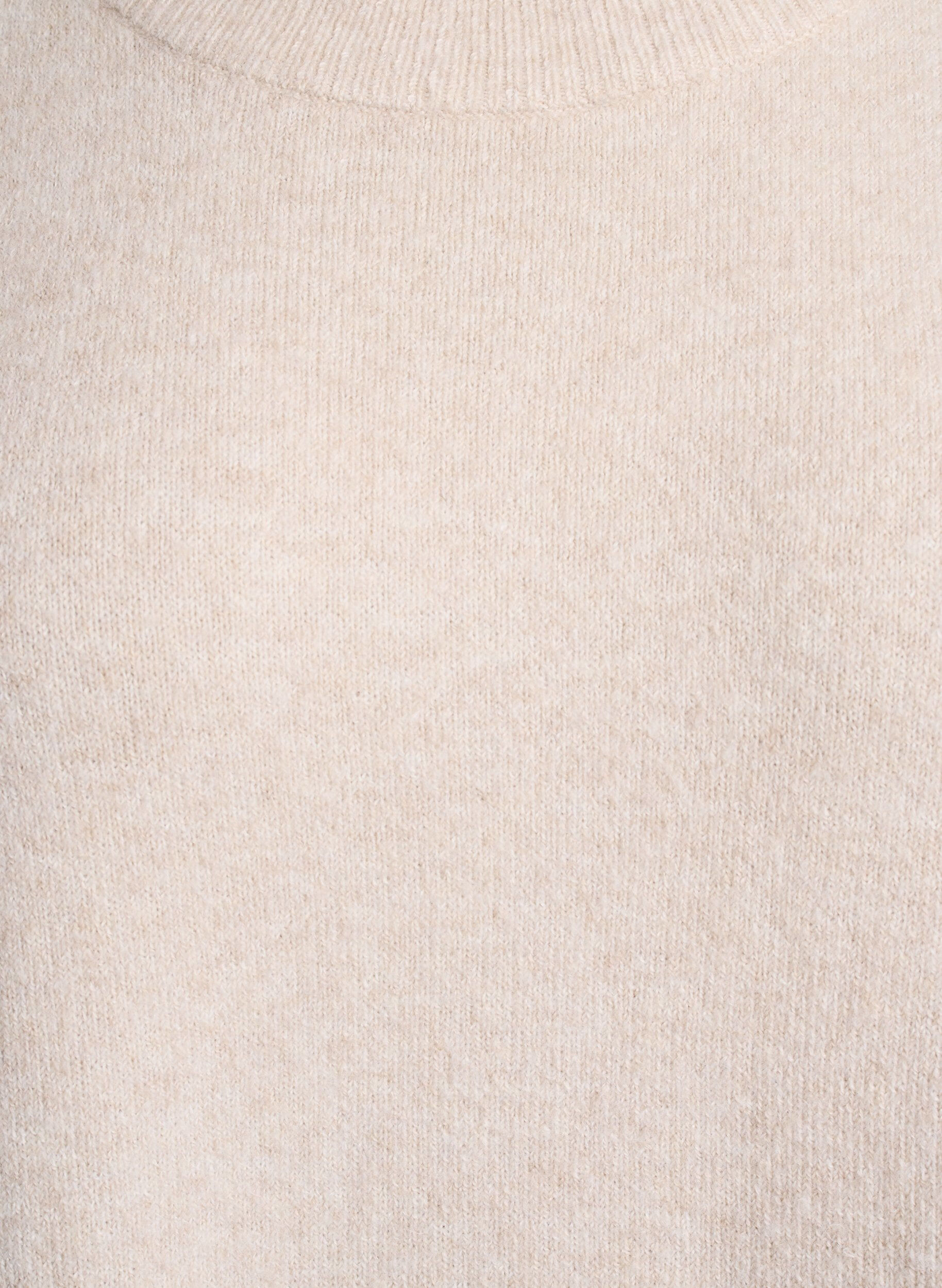 Zizzi Robe tricot&eacute;e avec manches 3/4 et col rond, P. Stone White Mel., Packshot image number 2