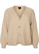 Cardigan avec col en V et texture c&ocirc;tel&eacute;e, Beige, Packshot image number 0