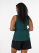 Top avec imprim&eacute; et bord en dentelle, Vert fonc&eacute;, Model image number 2