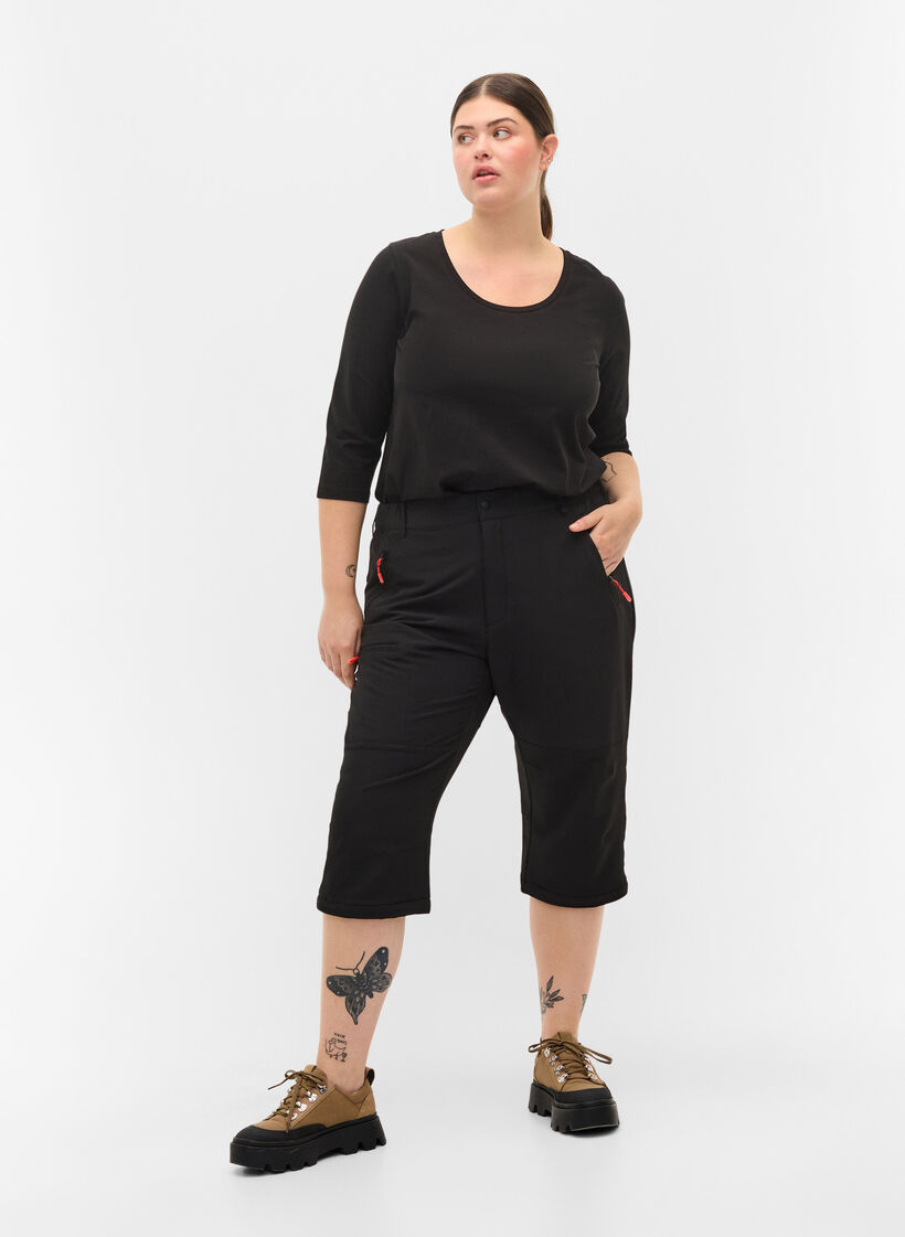 Pantalon de randonnée avec jambes amovibles, Black, Model image number 2