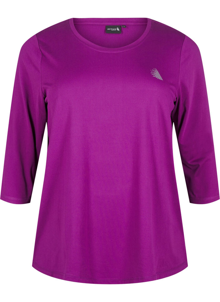 Haut de sport à manches 3/4, Violet, Packshot image number 0
