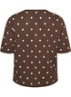 Blouse en maille &agrave; manches courtes &agrave; pois, Marron, Packshot image number 1