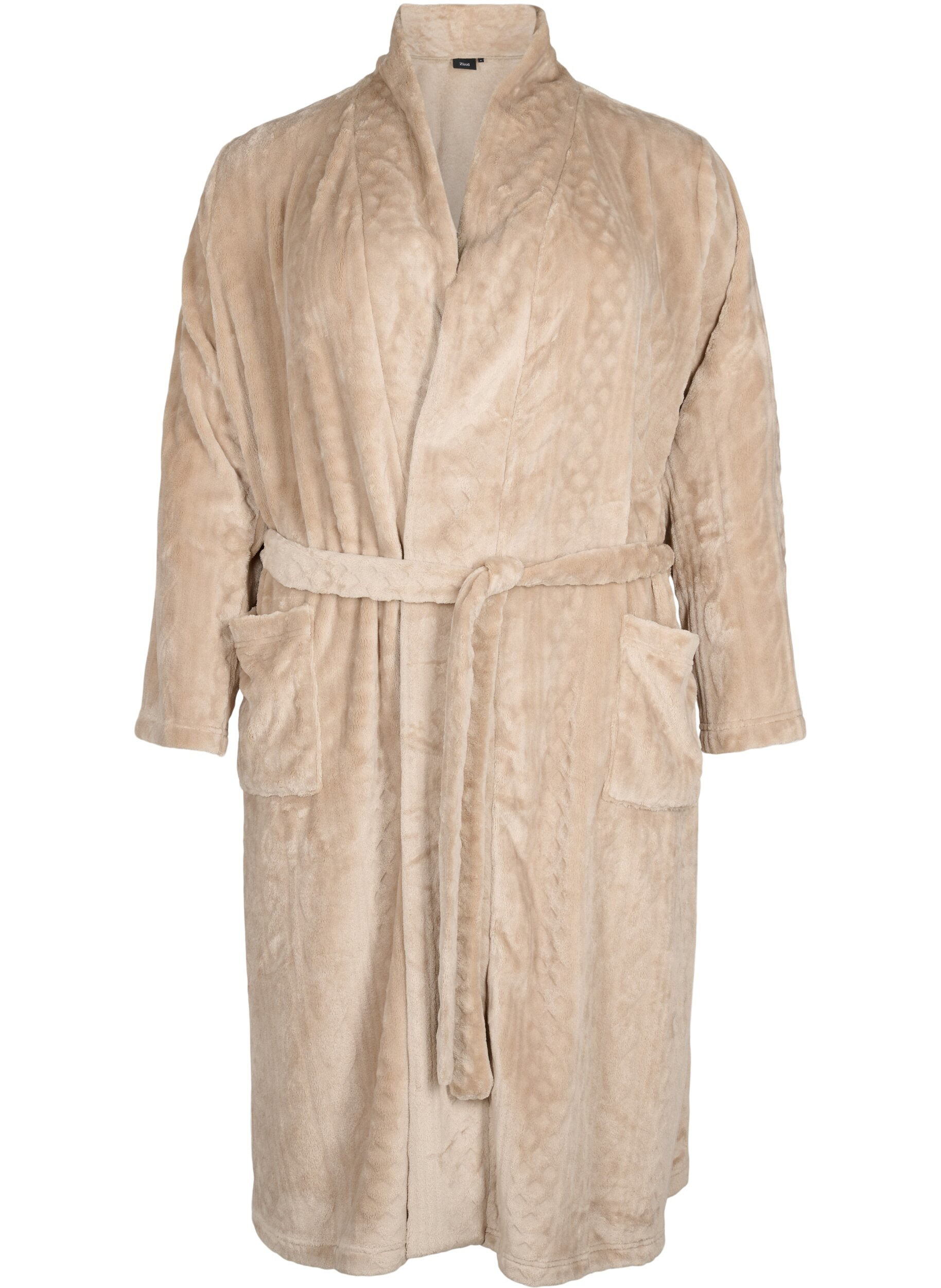 Zizzi Robe de chambre avec poches, Natural, Packshot image number 0