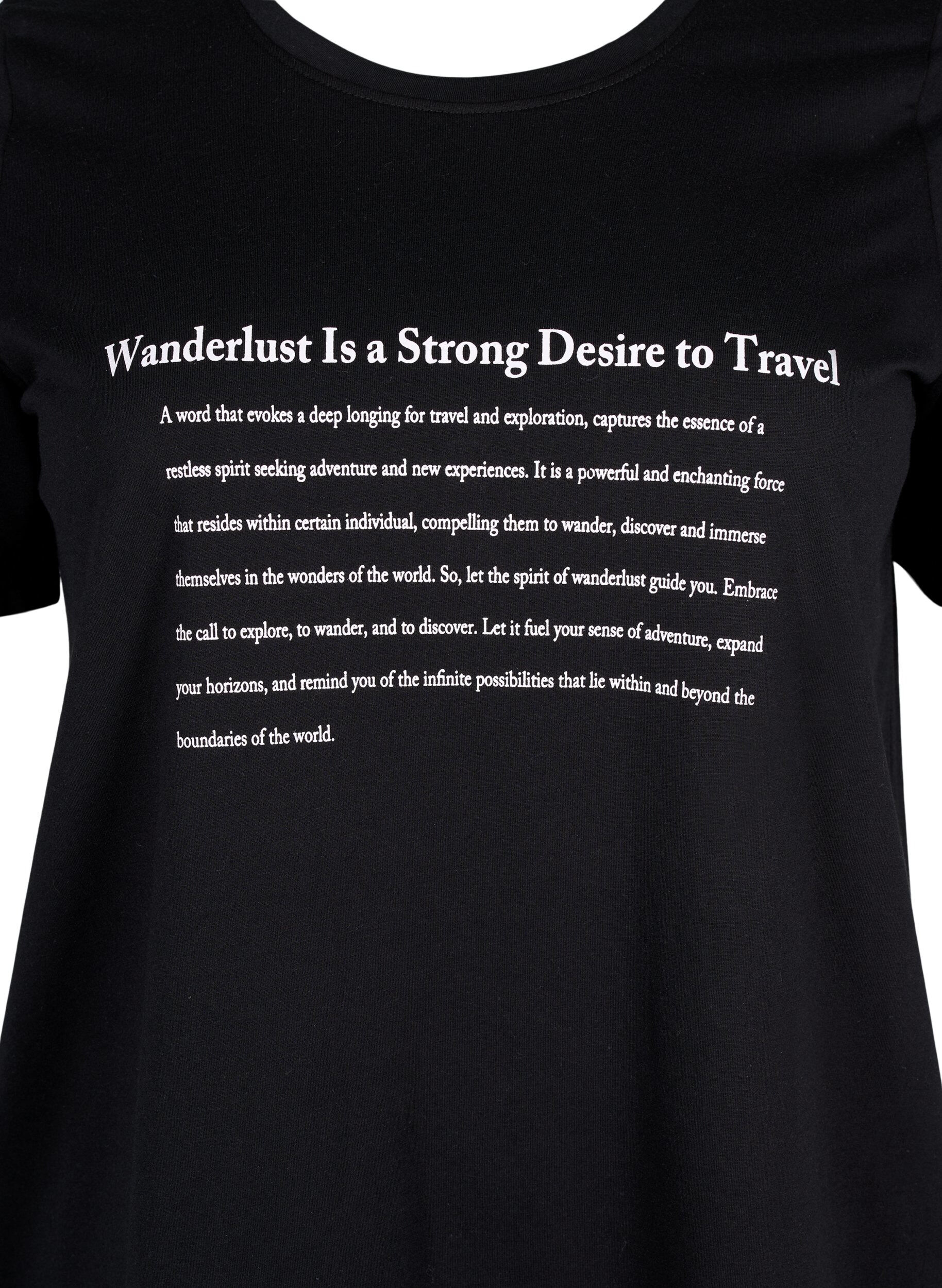 Zizzi FLASH - T-shirt avec motif, Black Wanderlust, Packshot image number 2