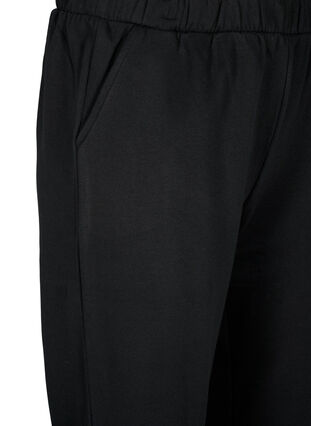 Pantalons en coton lâche avec poches, Black, Packshot image number 2