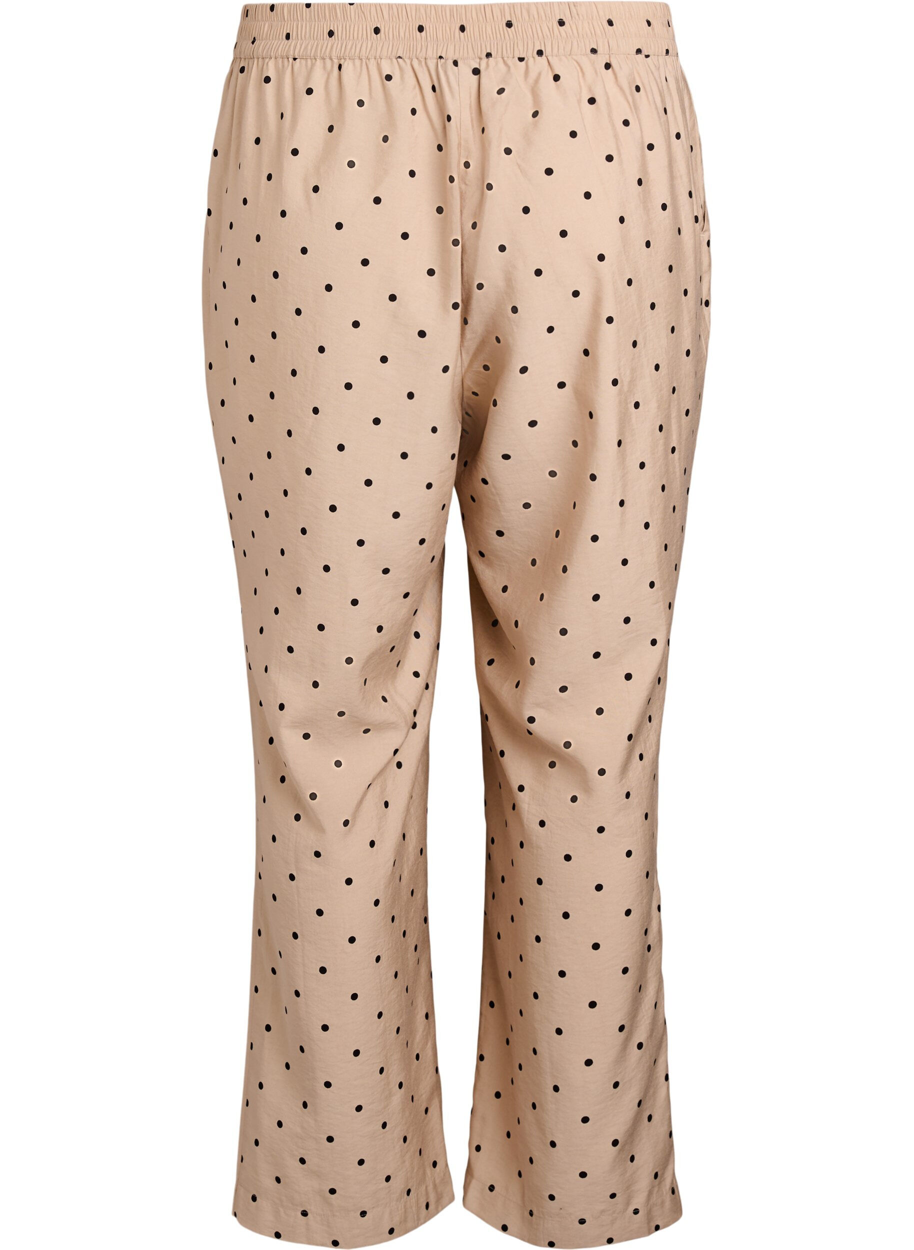 Zizzi Pantalon &agrave; pois et &agrave; jambes droites, Beige, Packshot image number 1