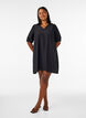 Robe courte coupe &eacute;vas&eacute;e avec col en V, Noir, Model image number 1