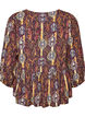 Blouse &agrave; imprim&eacute; cachemire et d&eacute;tails en dentelle, Violet, Packshot image number 1