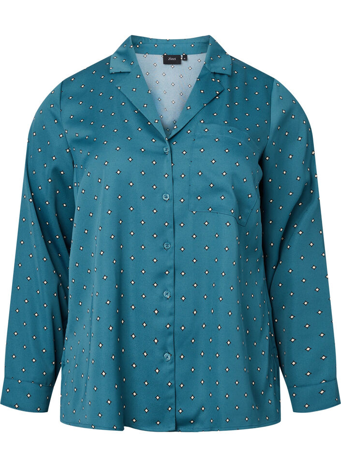 Chemise de nuit avec imprimé, Vert foncé, Packshot image number 0