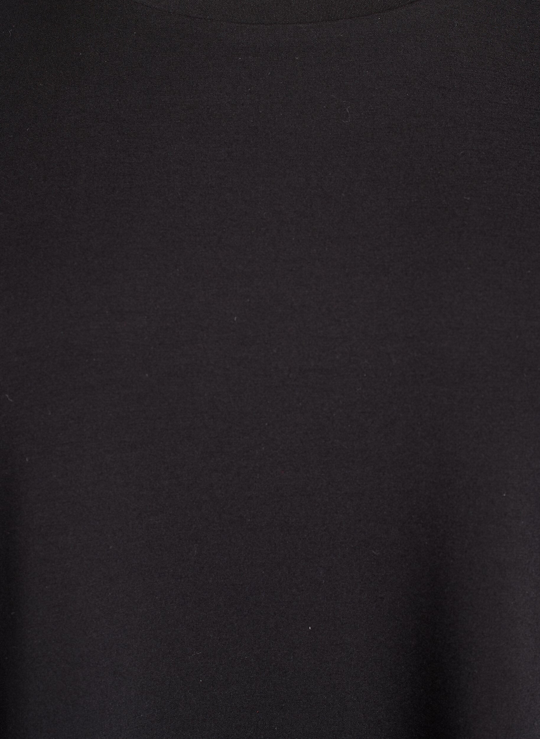 Zizzi T-shirt court coupe ample en m&eacute;lange de modal, Noir, Packshot image number 2