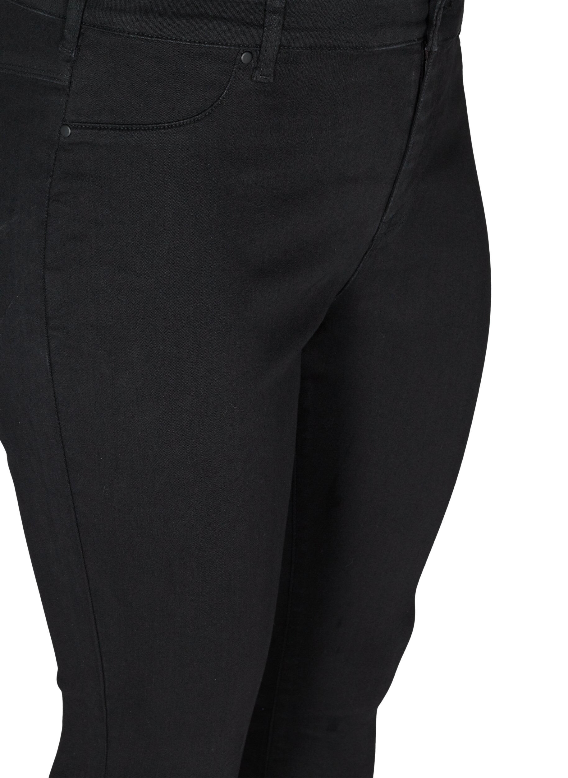 ZizziJeggings en coton m&eacute;lang&eacute;, Black, Packshot image number 2