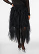 Jupe midi en tulle avec ceinture &eacute;lastique, Noir, Model image number 2