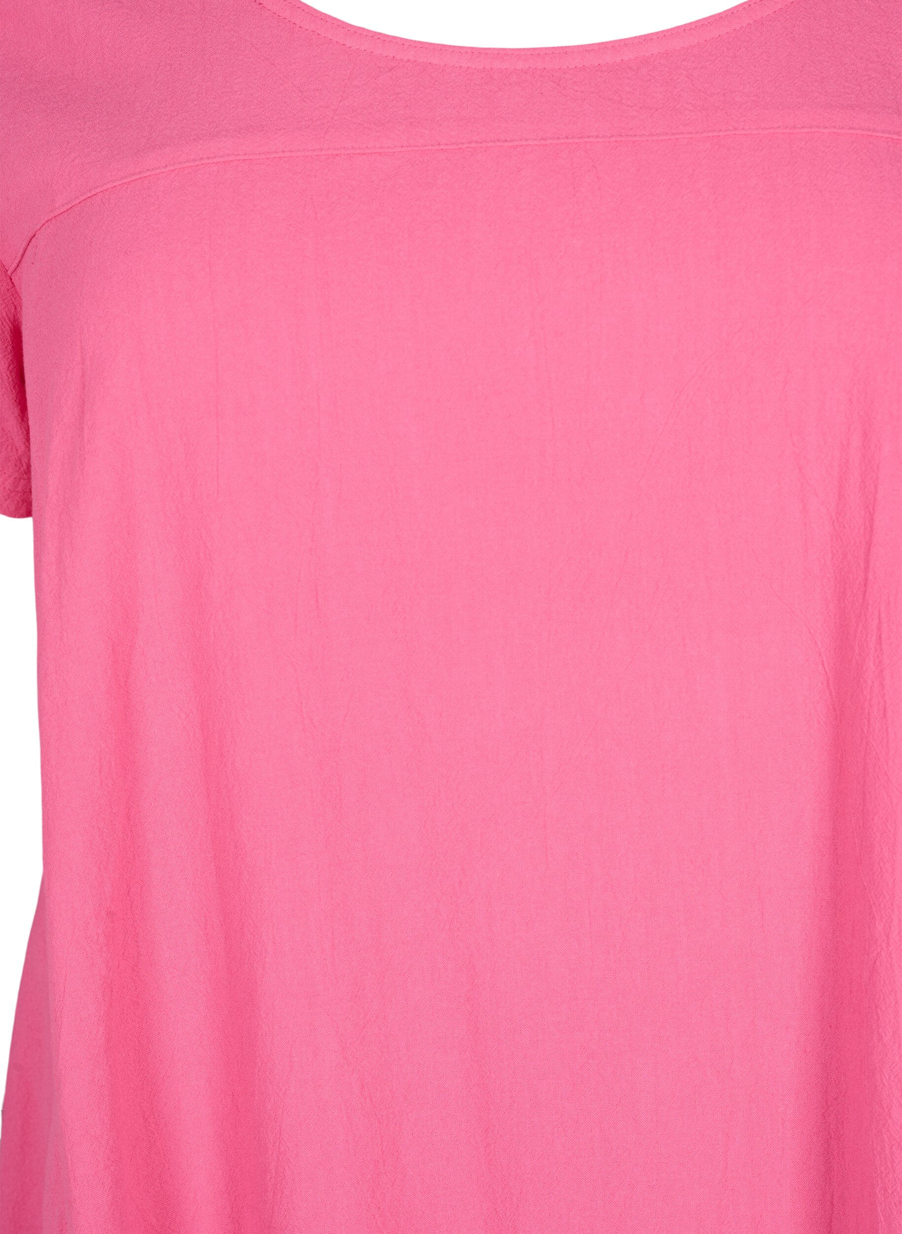 ZizziRobe en coton &agrave; manches courtes, Rose, Packshot image number 2