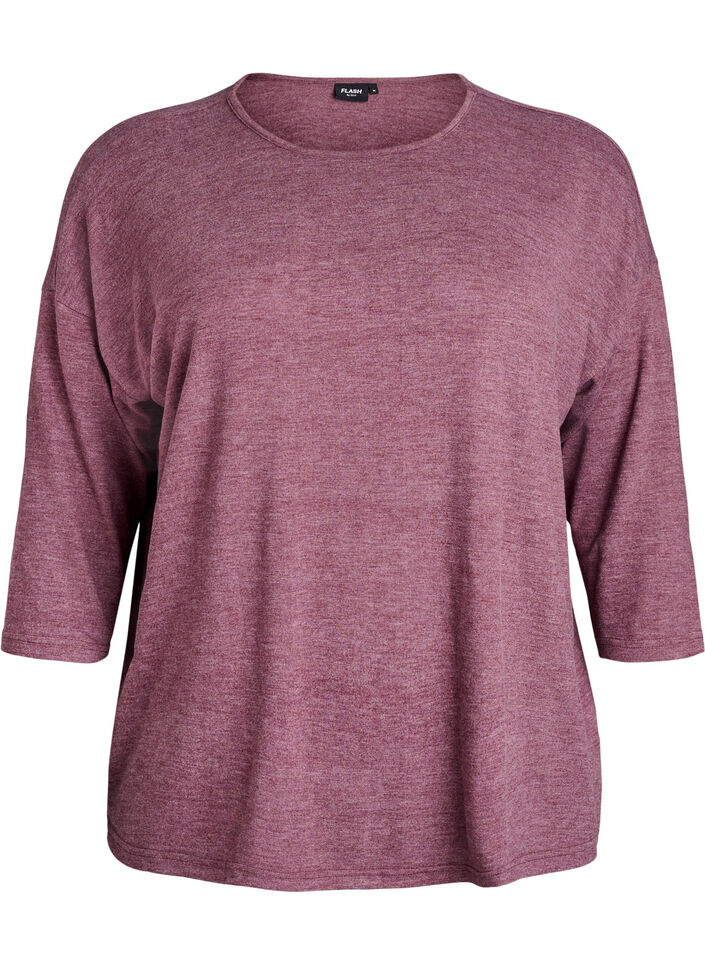 Blouse en jersey avec manches 3/4, Bordeaux, Packshot image number 0